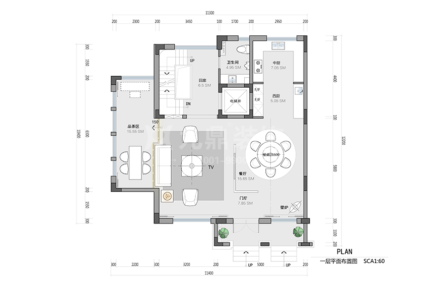 别墅一层平面布置图 别墅一层平面布置图