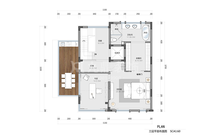 别墅三层平面布置图 别墅三层平面布置图